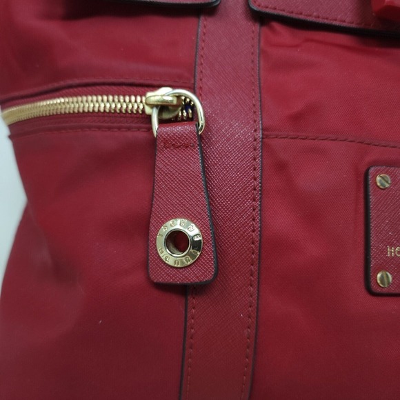 Henri Bendel Womens Backpack Purse Jetsetter Maroon Red Nylon Convertible Travel - Picture 8 of 14